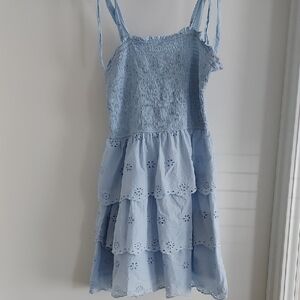 Sincerely Jules Light Blue Smocked Dress
